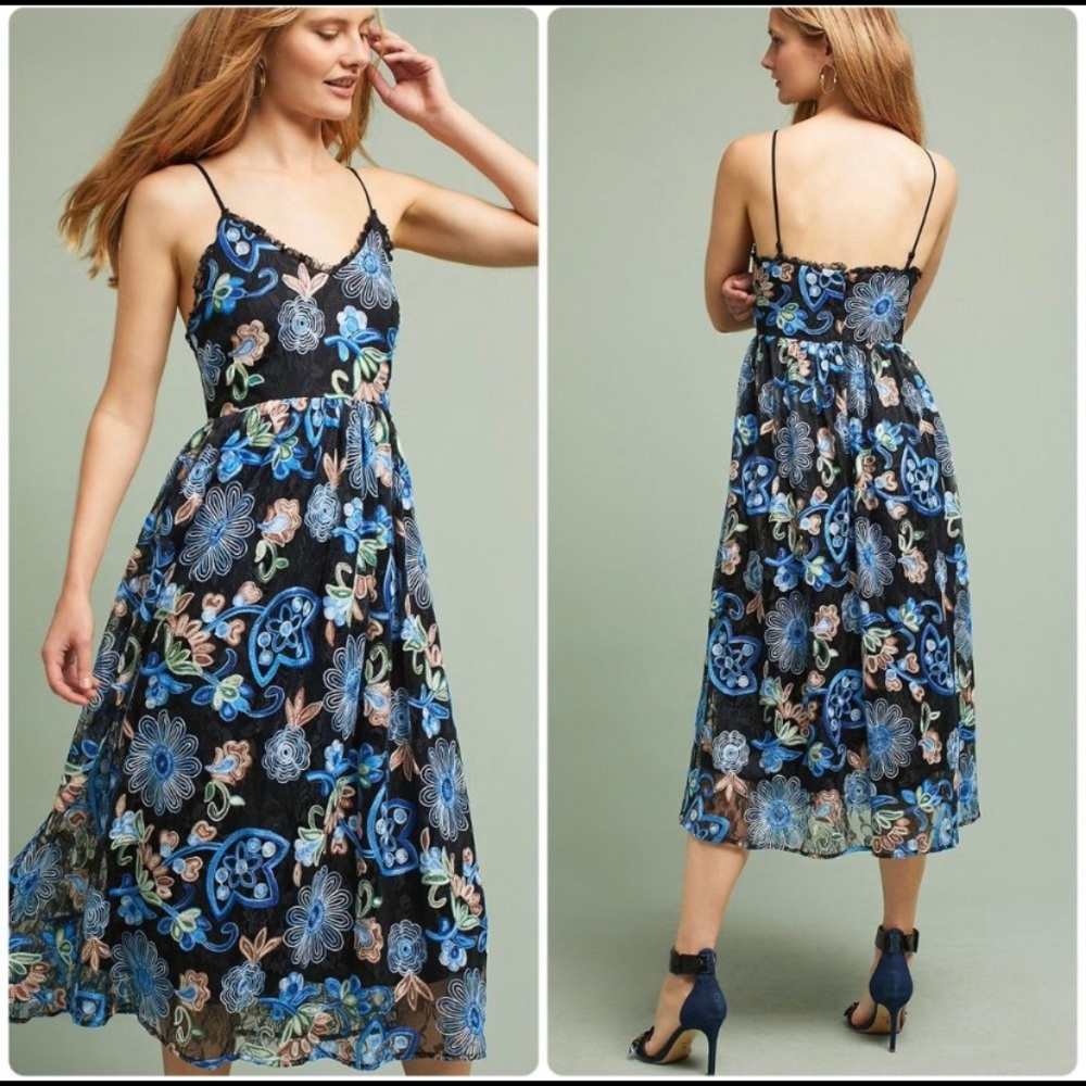 Anthropologie Eri + Ali Marlene Floral Lace Dress